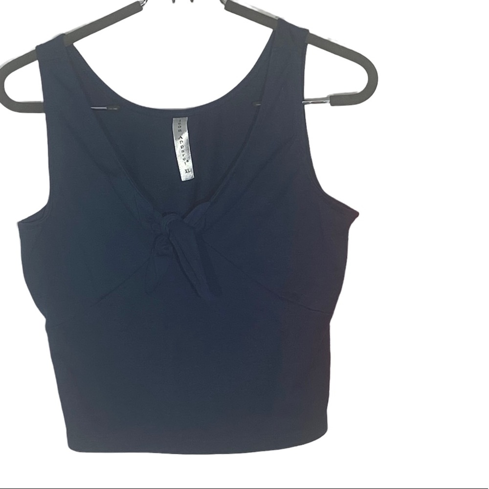 Icon Apparel Knot Crop Tank Top Navy XL